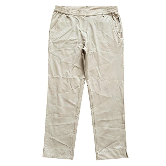Hiverlay Pants Womens Large Khaki Golf Spandex Stretch Elastic Waist Performance - Picture 1 of 11